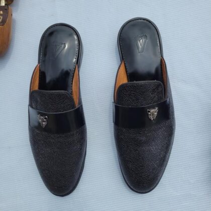 Textured Leather Mules