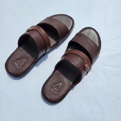 Double-Strap Leather Slides