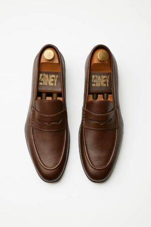 Brown Penny Loafer, Handmade Leather Shoes