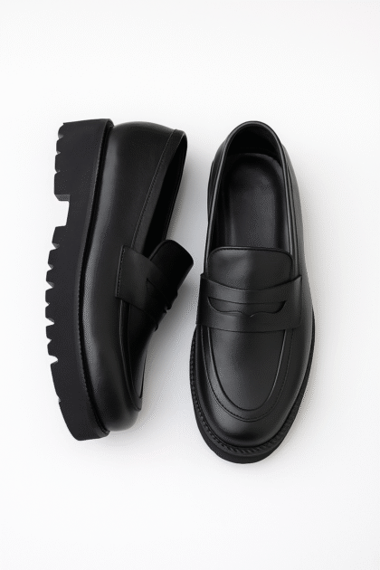 Platform Penny Loafers - Classic Black