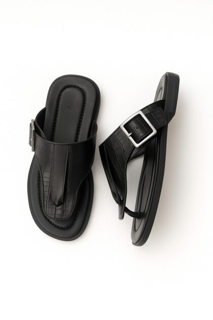 Buckle Strap T-Bar Slippers